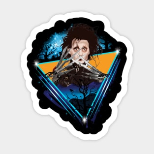 Graphic Scissorhands Retro Sticker